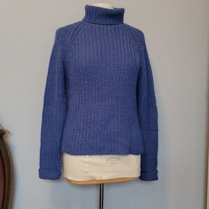 ALPACA 111‎ BLUE TURTLENECK SWEATER (sz - med)